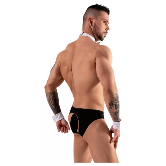 Svenjoyment - costum tanga bărbați chelner - negru-alb - M