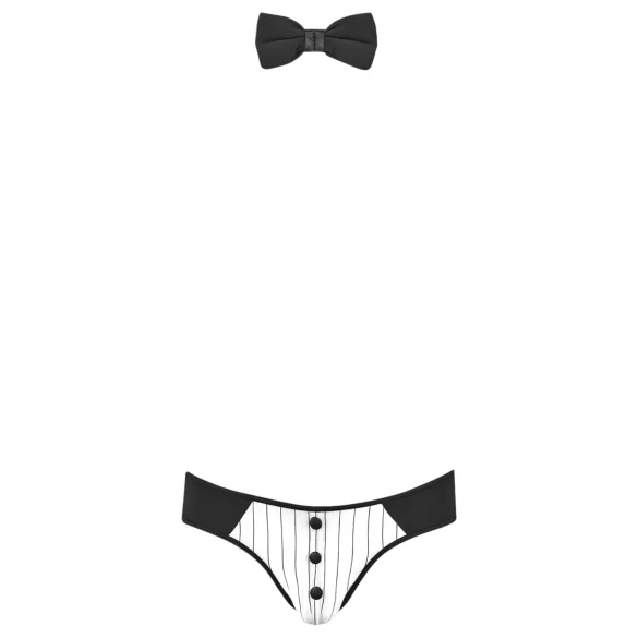 Svenjoyment - costum tanga bărbați chelner - negru-alb - M