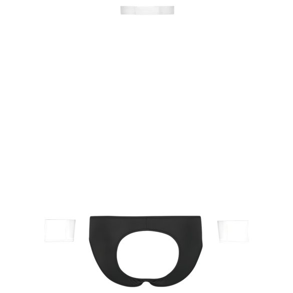 Svenjoyment - costum tanga bărbați chelner - negru-alb - M