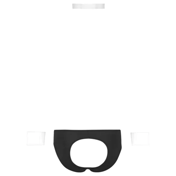 Svenjoyment - costum tanga bărbați chelner - negru-alb - M