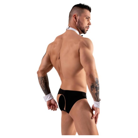 Svenjoyment - costum tanga bărbați chelner - negru-alb - XL