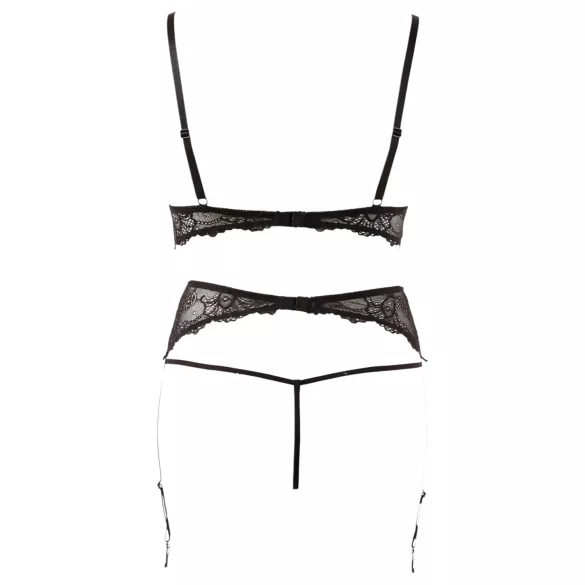 Abierta Fina - set lenjerie sexy cu perle și dantelă - XL