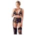 Cottelli Plus Size - Set lenjerie dantelată (negru)