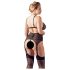 Cottelli Plus Size - Set lenjerie dantelată (negru)