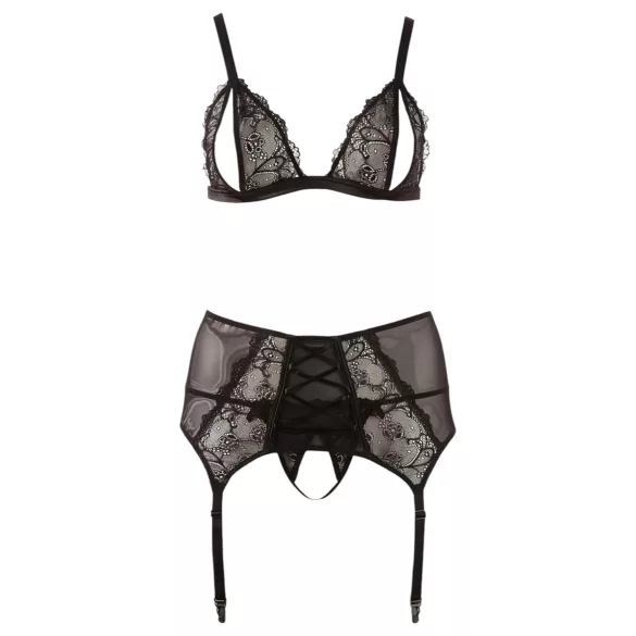 Cottelli Plus Size - Set lenjerie sexy dantelă - negru
