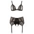 Cottelli Plus Size - Set lenjerie dantelată (negru)