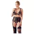 Cottelli Plus Size - Set lenjerie sexy dantelă - negru - XXL