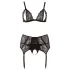 Cottelli Plus Size - Set lenjerie sexy dantelă - negru - XXXL