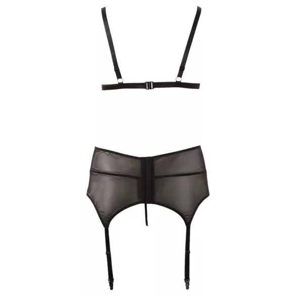 Cottelli Plus Size - Set lenjerie sexy dantelă - negru - XXXL