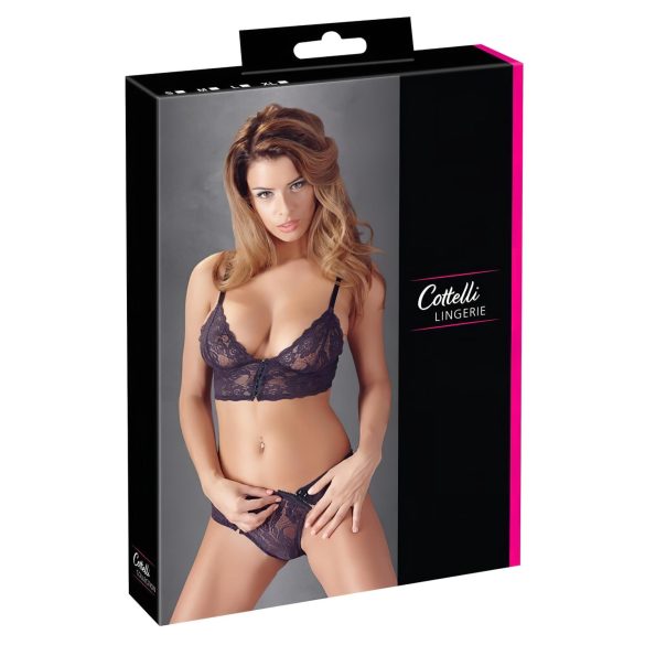 Cottelli - Set lenjerie sutien dantelă florală - mov - M