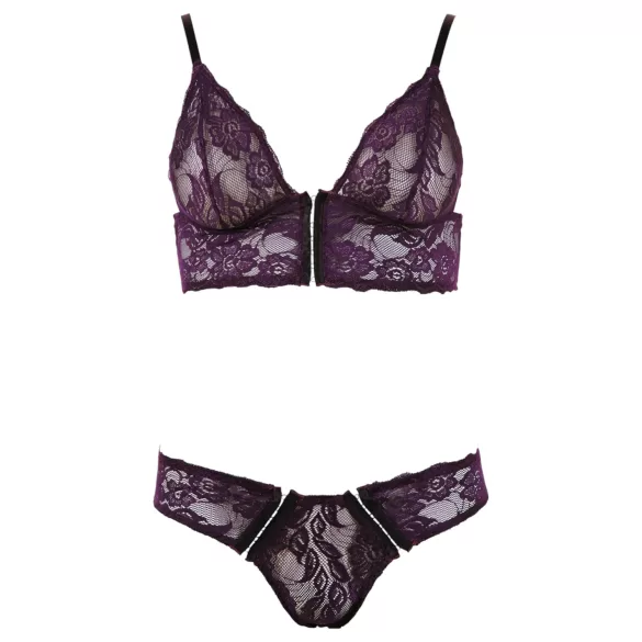 Cottelli - Set lenjerie sutien dantelă florală - mov - L