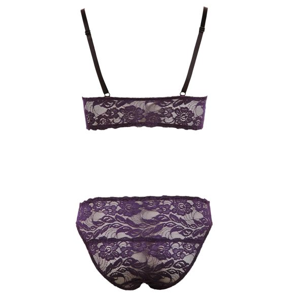Cottelli - Set lenjerie sutien dantelă florală - mov - L