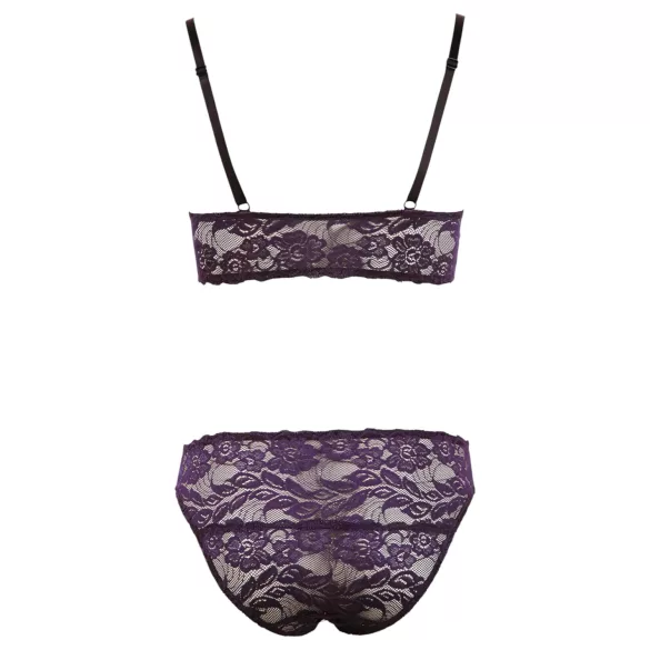 Cottelli - Set lenjerie sutien dantelă florală - mov - XL