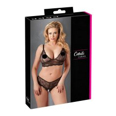 Cottelli Plus Size - set sutien din dantelă (negru)