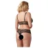 Cottelli Plus Size - set lenjerie dantelă - sutien și chilot - negru - XXL