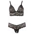 Set lenjerie dantelată mărime mare, negru - Cottelli Plus Size - XXL