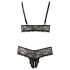 Set lenjerie dantelată mărime mare, negru - Cottelli Plus Size - XXL