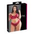 Set lenjerie Cottelli Plus Size din dantelă roșie, mărime mare.