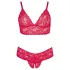 Cottelli Plus Size - set lenjerie sutien dantelă moale - roșu