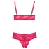 Cottelli Plus Size - set lenjerie sutien dantelă moale - roșu