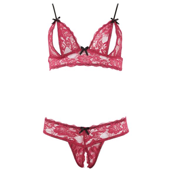 Cottelli - Set sutien erotic din dantelă - roșu - M