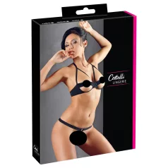 Cottelli - Set sutien cu inele metalice - negru - 80B/M