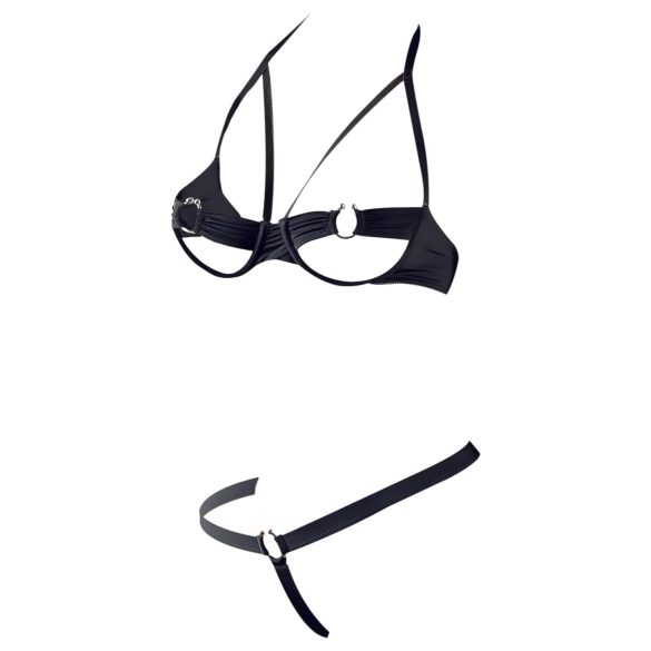 Cottelli - Set sutien cu inele metalice - negru - 85B/L