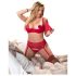 Cottelli Plus Size - lenjerie variabilă duo (roșu) - 95E/2XL