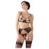 Abierta Fina - set sutien magic din dantelă strălucitoare (negru) - XL