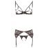 Abierta Fina - set sutien magic din dantelă strălucitoare (negru) - XL