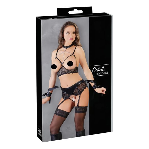 Cottelli Bondage - Set lenjerie dantelat (5 piese) - L