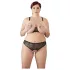 Cottelli Plus Size - set lenjerie cu sutien cu perle - negru - 2XL