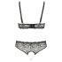 Set Cottelli Plus Size Perlă - Sutien Negru Seducător - 2XL