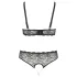 Cottelli Plus Size - set lenjerie cu sutien cu perle - negru - 2XL