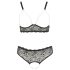 Set Cottelli Plus Size Perlă - Sutien Negru Seducător - 2XL