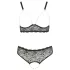 Cottelli Plus Size - set lenjerie cu sutien cu perle - negru - 3XL