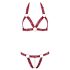 Cottelli - set sutien deschis cu inele metalice (roșu)