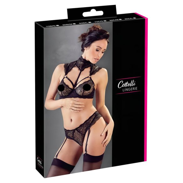 Cottelli - set sutien dantelat cu guler (negru) - 80B/M