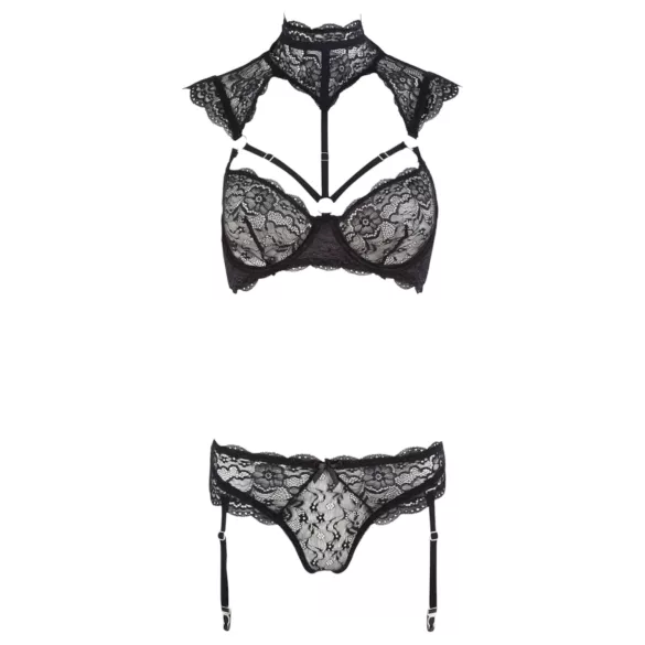 Cottelli - set sutien dantelat cu guler (negru) - 80B/M