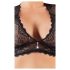 Cottelli Plus Size - Set lenjerie cu dantelă și pietricele (negru)