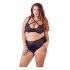 Cottelli Plus Size - Sutien și chiloți cu bretele încrucișate (negru)