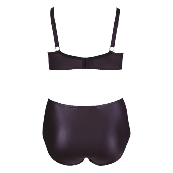 Cottelli Plus Size - Sutien și chiloți cu bretele încrucișate (negru)
