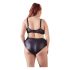 Cottelli Plus Size - Sutien și chiloți cu bretele încrucișate (negru) - 85E/L