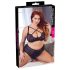 Cottelli Plus Size - Sutien și chiloți cu bretele încrucișate (negru) - 85E/L