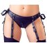 Cottelli Bondage - set lucios cu ridicător de sâni și cătușe (negru) - XL