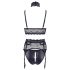 Cottelli Bondage - set lenjerie dantelă cu cătușe - negru