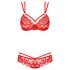 Set lenjerie roșie cu dantelă Obsessive 860-SET-3