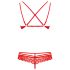 Set lenjerie roșie cu dantelă Obsessive 860-SET-3