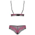 Obsessive Tulia - set de lenjerie dantelată (negru-roz)