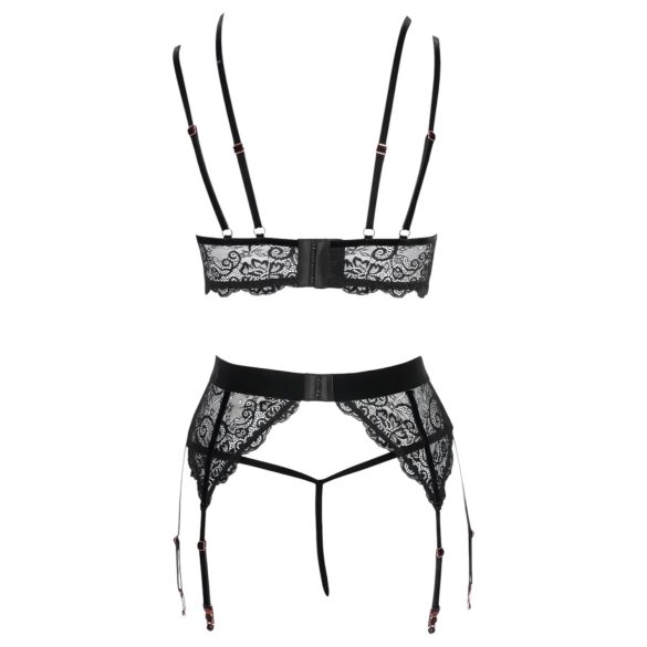 Abierta Fina - set lenjerie sexy din dantelă - negru - L